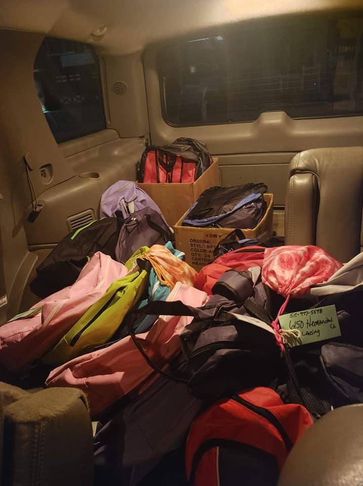 Backpacks Packed for Home Delivery